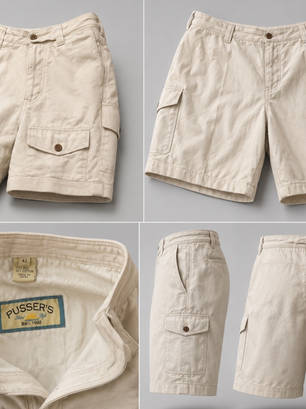 Macy's Men's Cream/Tan Cargo Shorts